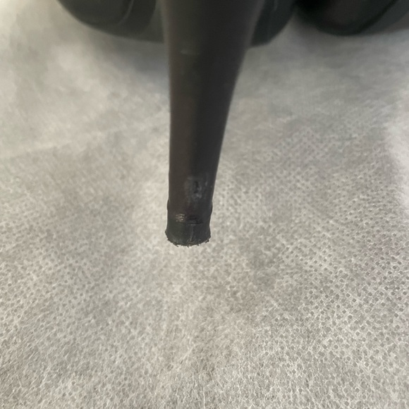 Zara Black Leather Heeled Boots 36 - Picture 7 of 7